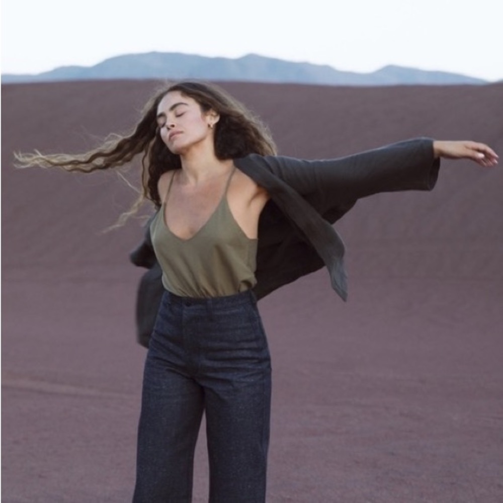 OZMA Silk Noil Camisole - OLIVE lg